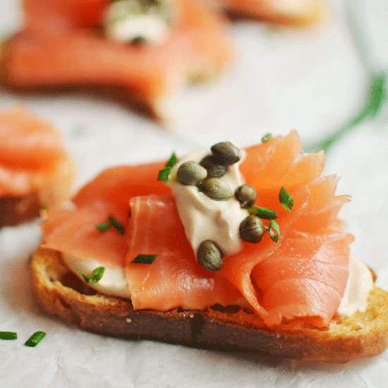 Smokey Salmon Crostini