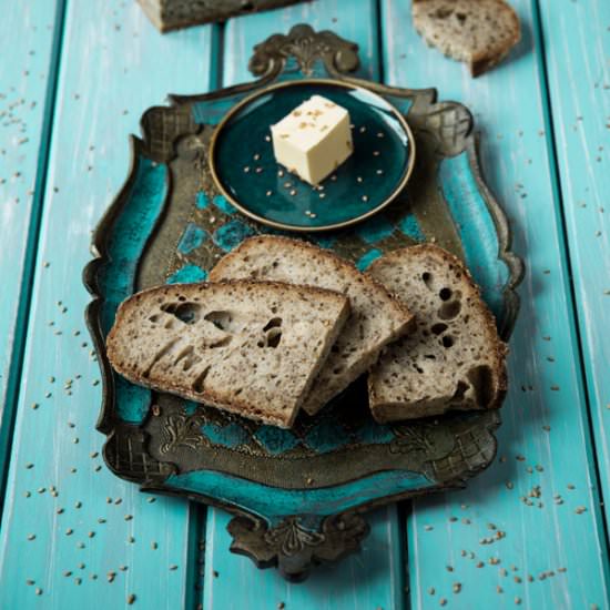 Tartine bread with sesame seeds