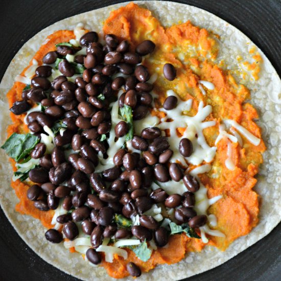 Pumpkin and Black Bean Quesadilla