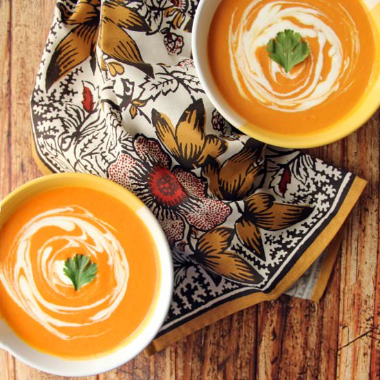 Curried Carrot & Sweet Potato Soup