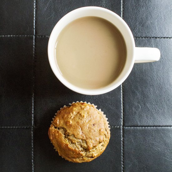 Coffee Banana Oat Muffins