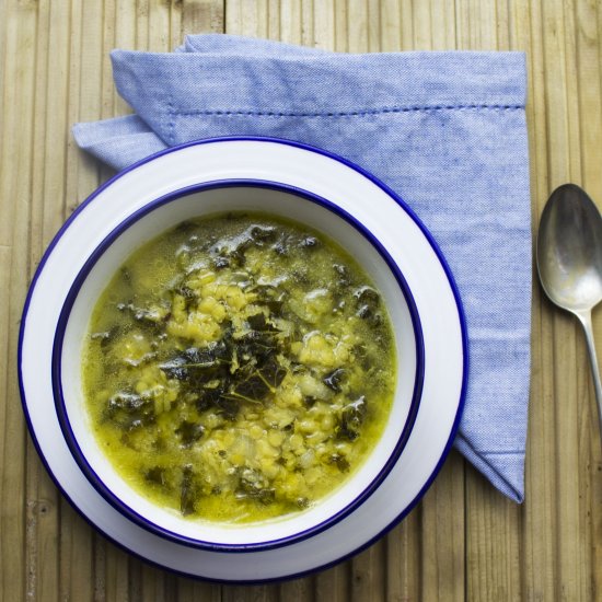 Welsh lamb, lentil and kale broth