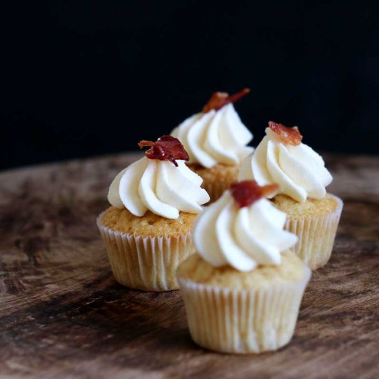 Maple Bourbon Cupcakes with Bacon