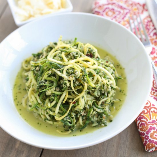 Kale Pesto with Squash Noodles