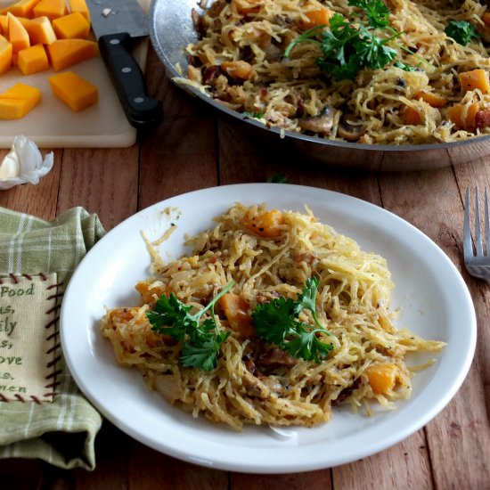 Paleo Spaghetti Sqaush Carbonara