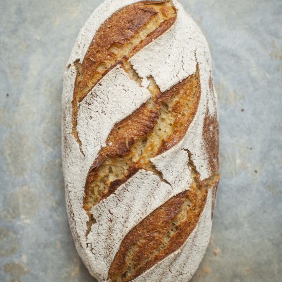 Corn sourdough bread