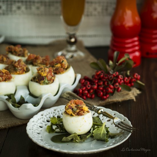 Eggs with Smoked Salmon Tartar