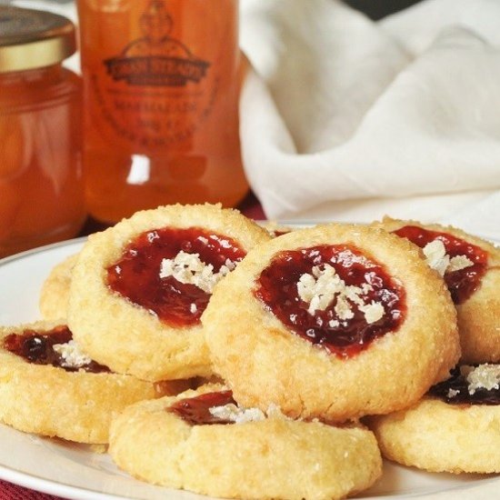 Ginger & Strawberry Jam Thumbprints