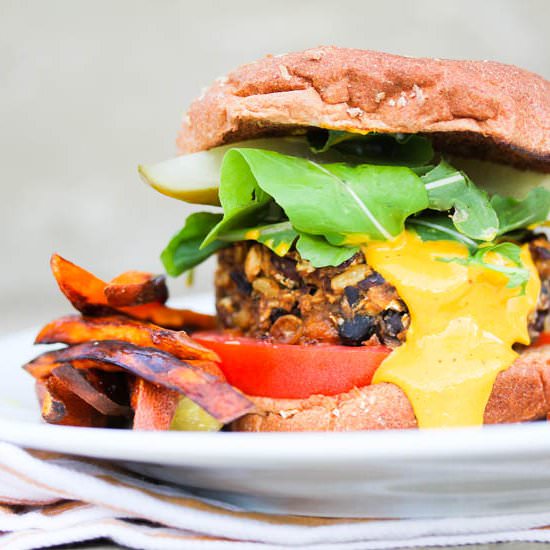 Vegan Kamut Black Bean Burger