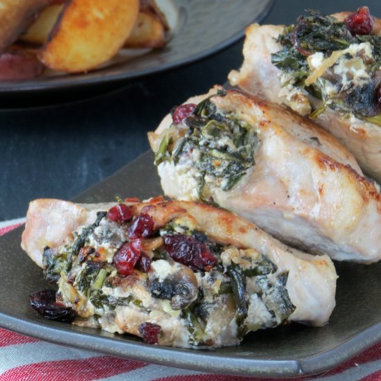 Pork Chops With Dandelion Greens