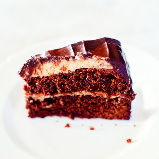 Chocolate Peanut Butter Devils Cake