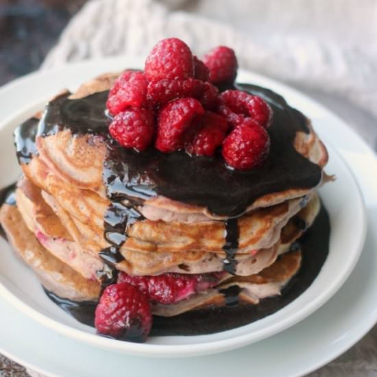 Chocolate Raspberry Pancakes