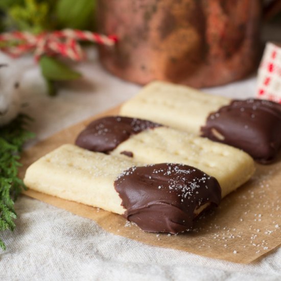 Chocolate-Dipped Shortbread Cookies