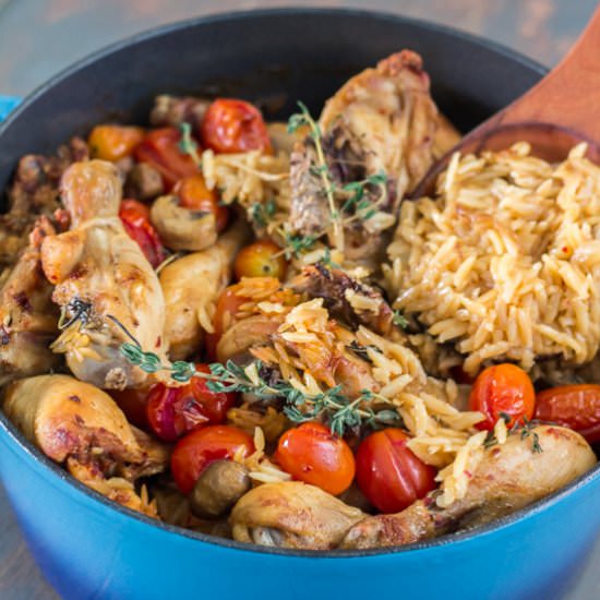 Baked Chicken and Orzo