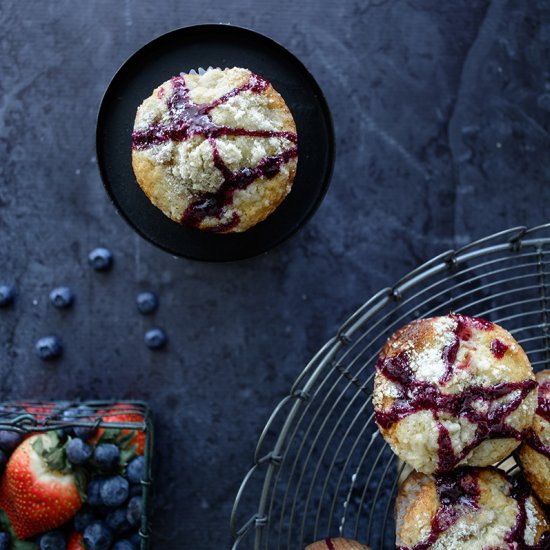 Triple Berry Glazed Muffins