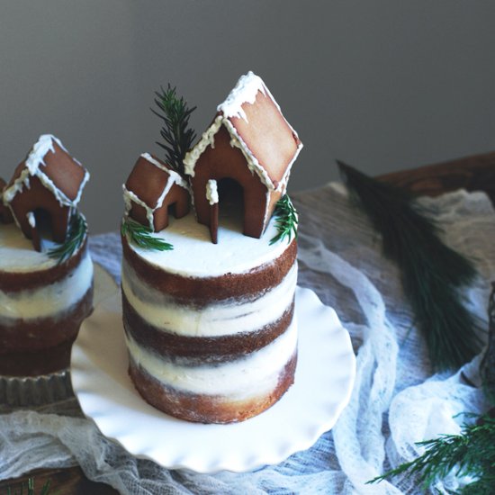 Christmas Gingerbread House Cake