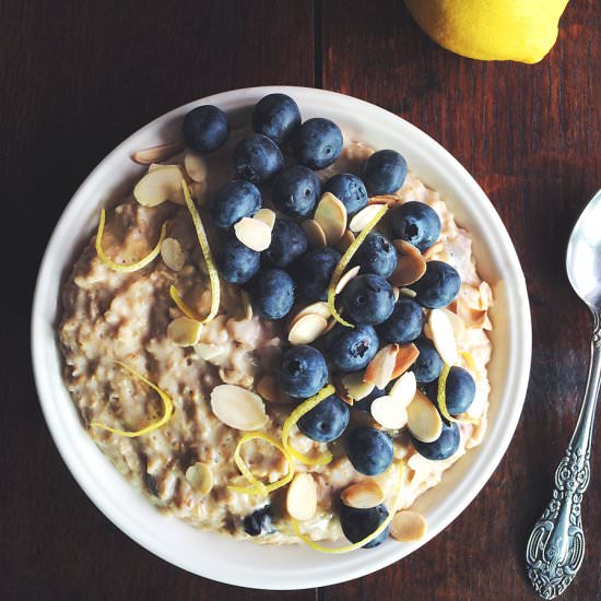 Blueberry Almond and Lemon Porridge