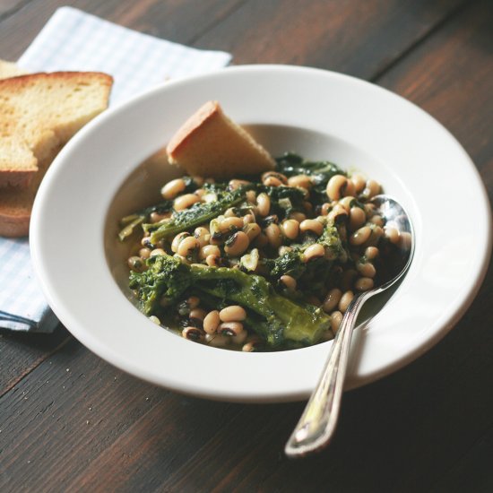 Black eyed peas stewed with greens