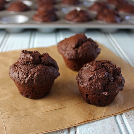 Mostly Healthy Chocolate Muffins