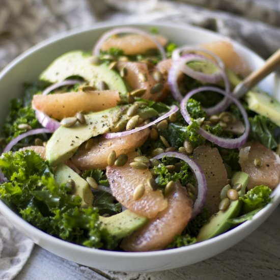 Kale Grapefuit and Pepita Salad