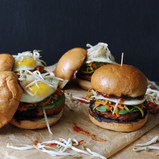 Bibimbap Pork Burgers