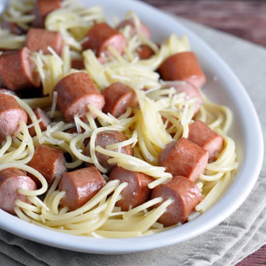 Threaded Spaghetti Hot Dog Bites