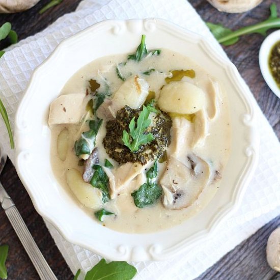 Chicken Mushroom Alfredo Soup