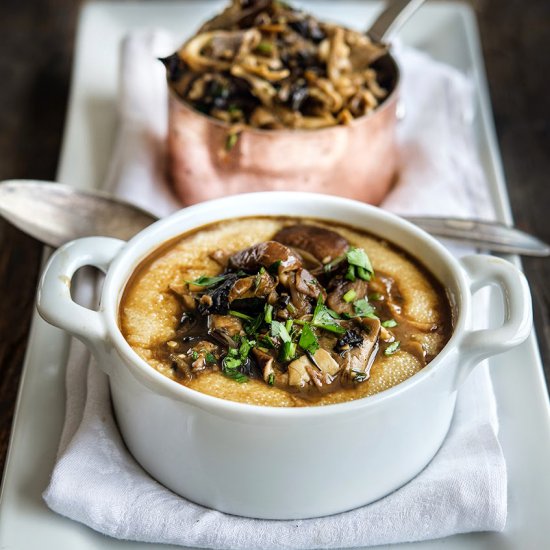 Mushrooms with Amaranth ‘Polenta’