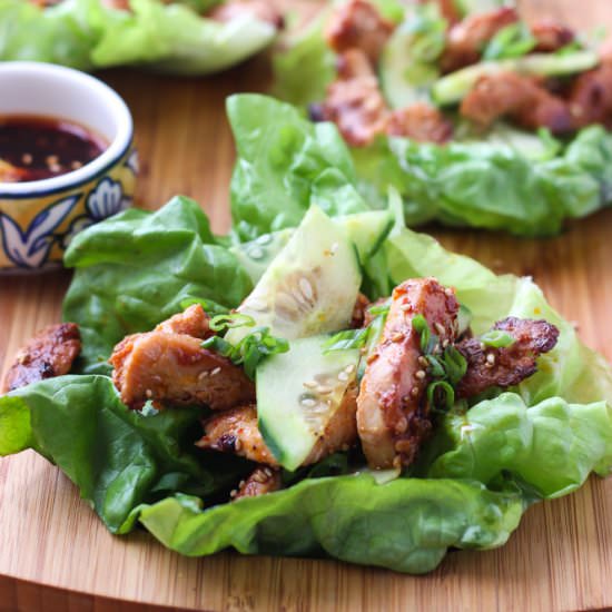 Korean Chicken Lettuce Wraps