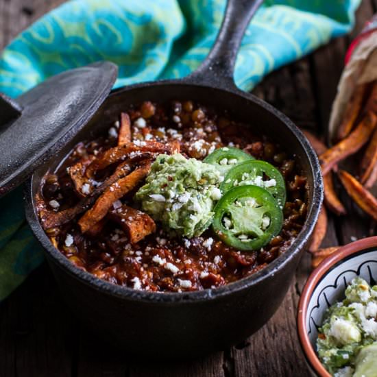 Spicy Black Bean and Lentil Chili