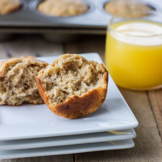 Whole Wheat Banana Muffins