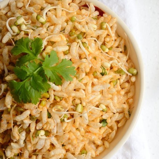 Spicy Puffed Rice with Sprouts