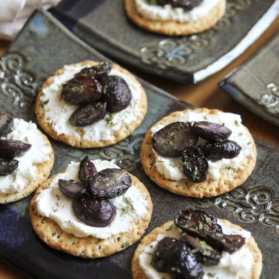 Roasted Grapes & Wine Goat Cheese