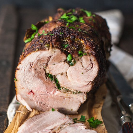 Pork Roast stuffed with herbs