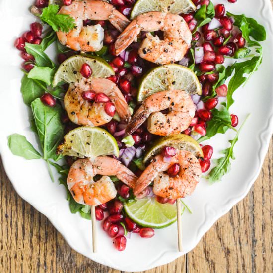 Grilled Shrimp w/ Pomegranate Salsa