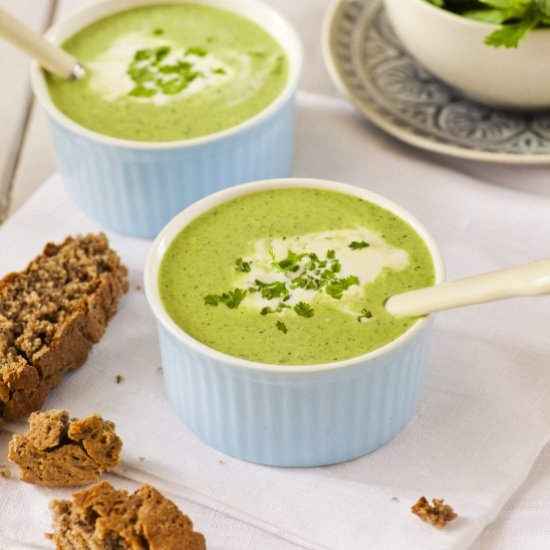 Creamy Spinach Soup with Rice