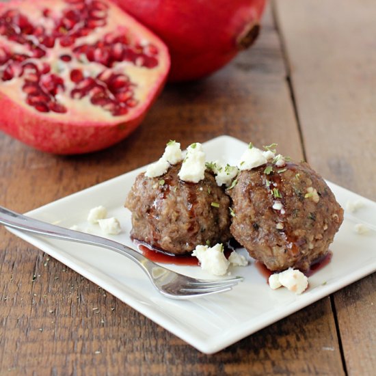 Pomegranate Glazed Meatballs