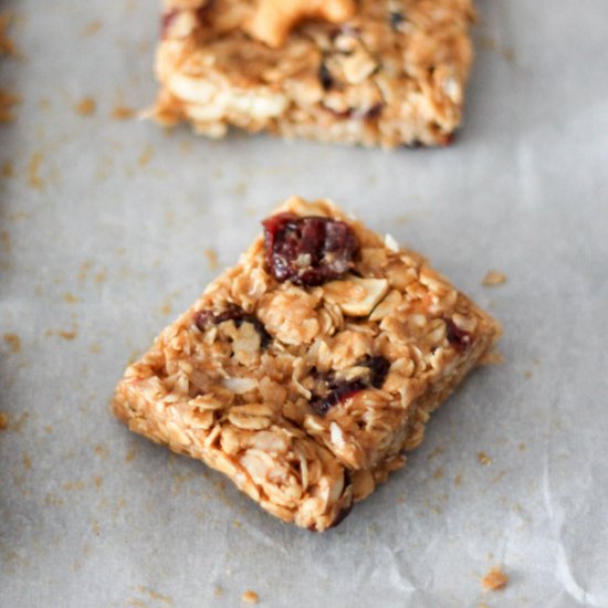 Coconut Cashew Granola Bars