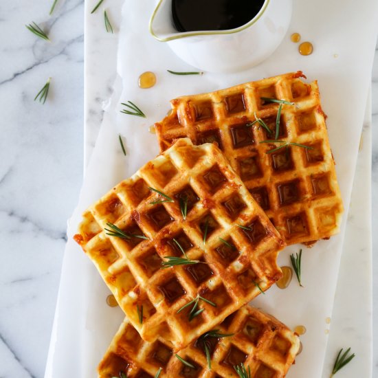 Ham & Cheese Savory Waffles