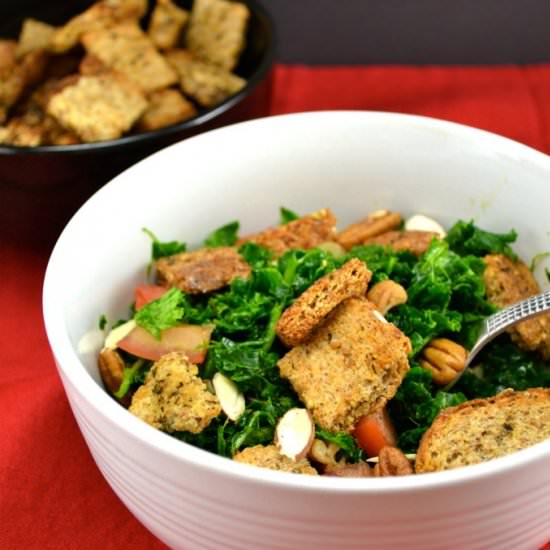 Sweet Kale Salad & Croutons