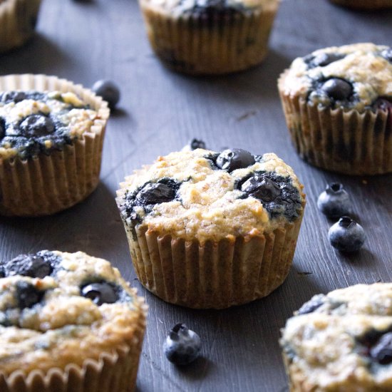 Paleo Banana-Blueberry Muffins