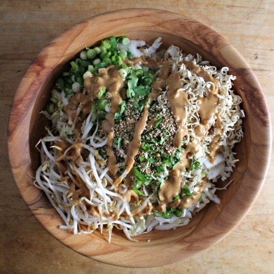 Napa Cabbage Salad+Peanut Dressing