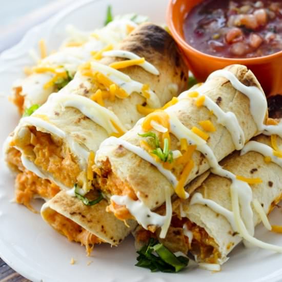 Baked Buffalo Chicken Taquitos