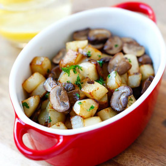 Butter Sauteed Potato Mushrooms