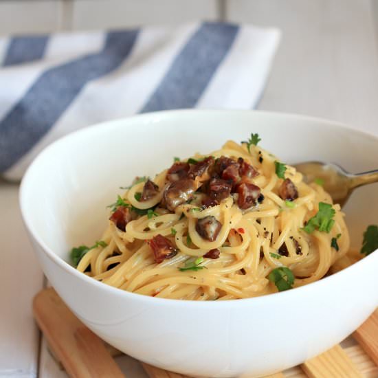 Chinese sausage carbonara