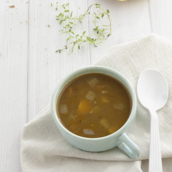 Sweet potato and lentil soup