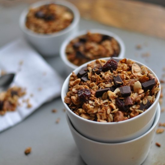 Gluten Free Cherry Chocolate Granola