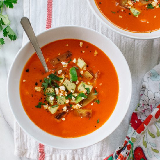 Roasted Red Pepper Tortilla Soup