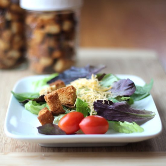 Homemade croutons from scratch