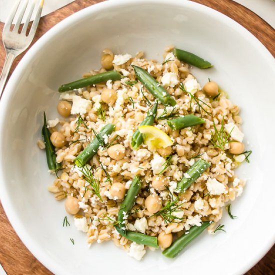 Pearl Barley Salad w/Chickpeas Feta